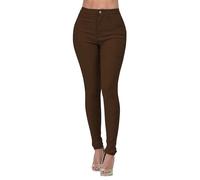 Pantalone Nero Skinny Donna Vita Alta Jeans Leggeri Pantaloni Donna Estivi Leggeri Comodi con Polsini sotto Pants Curvy Tinta Unita Semplici per Vacanze, Ufficio, Casa o Sport