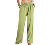pantalone palazzo donna Pantaloni Ampi da Spiaggia con Elastica in Vita e Tasca Traspiranti Yoga Jogging Pants Tinta Unita per Il Tempo Libero Pantalone Leggeri Comodi Elegante Casual Gamba Larga