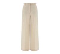 Pantalone palazzo in twill di lana, Donna, SAHARA, Taglia: 38