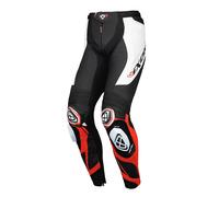 Pantaloni moto in pelle IXON Vortex 3 nero-bianco-rosso 3XL