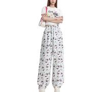 Pantalone Pigiama Donna, Lungo Y2K Stampa di Cartoni Animati Anime Kawaii Casual Pigiama Estivo Autunno Inverno Caldo Pigiamas da Casa (Bianco, XL)