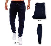 PANTALONE TUTA DA M A 5XL INVERNALE FELPATO TASCA ZIP ERMETICA POLSINI SPORT EVG