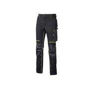 Pantalone U-Power Performance, Modello Atom, Slim Fit Elasticizzato, con Multi_tasche Frontali e Laterali, Tessuto Traspirante, Elastico in Vita, Cerniera di Chiusura (BLACK CARBON_4XL)