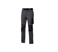 Pantalone U-Power Performance, Modello Atom, Slim Fit Elasticizzato, con Multi_tasche Frontali e Laterali, Tessuto Traspirante, Elastico in Vita, Cerniera di Chiusura (GREY FUCSIA_L)