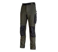 Pantalone U-Power Performance, Modello Atom, Slim Fit Elasticizzato, con Multi_tasche Frontali e Laterali, Tessuto Traspirante, Elastico in Vita, Cerniera di Chiusura (Dark Green_4XL)