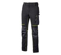 Pantalone U-Power Performance, Modello Atom, Slim Fit Elasticizzato, con Multi_tasche Frontali e Laterali, Tessuto Traspirante, Elastico in Vita, Cerniera di Chiusura (ASPHALT GREY GREEN)