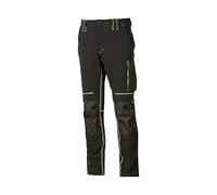 Pantalone U-Power Performance, Modello Atom, Slim Fit Elasticizzato, con Multi_tasche Frontali e Laterali, Tessuto Traspirante, Elastico in Vita, Cerniera di Chiusura (BLACK CARBON_XS)
