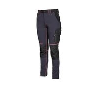 U-Power Pantaloni Donna Atom Slim Fit Elasticizzati Traspiranti Multi-tasche Grigio/Fucsia L