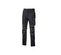 Pantalone U-Power Performance, Modello Atom, Slim Fit Elasticizzato, con Multi_tasche Frontali e Laterali, Tessuto Traspirante, Elastico in Vita, Cerniera di Chiusura (BLACK CARBON_4XL)