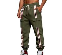 Pantalone Uomo Cargo - Pantaloni Cargo da Jogging Foderati in Pile Pesante Pantaloni della Tuta Invernali Caldi Funzionali con taschepolsini Affusolati alla Caviglia per Casual da Esterno