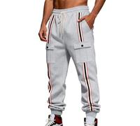 Pantalone Uomo Cargo - Pantaloni Cargo da Jogging Foderati in Pile Pesante Pantaloni della Tuta Invernali Caldi Funzionali con taschepolsini Affusolati alla Caviglia per Casual da Esterno