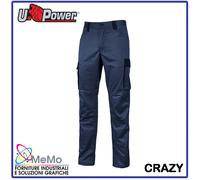PANTALONE UOMO DA LAVORO LEGGERO CARGO MULTITASCHE U POWER taglie forti tasche