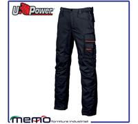 pantalone uomo da lavoro lungo cargo multitasche U POWER blu invernale felpato