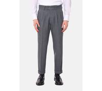 Pantalone Uomo Elegante Vita Alta con Pinces Pantaloni Risvoltino Made in Italy
