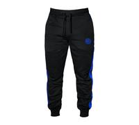 Inter, Pantalone Homewear in Felpa Garzata, Coulisse in Vita, Due Tasche Laterali, Colore Nero con Logo Inter, Taglia M
