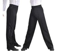 Pantalone Uomo Per Danza Latino Pantaloni da ballo latino da uomo, pantaloni da ballo latino moderni da sala, pantaloni da ballo for ragazzi, pantaloni da ballerino neri in raso(Size 2.3 Waist 78.5)
