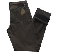 Pantalone uomo termico 46 48 50 52 54 56 58 60 jeans interno pile strech fango