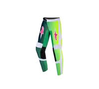 Alpinestars Fluid Portl Pantaloni Motocross Bambini, nero-bianco-verde, taglia XL