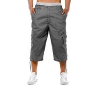 Pantaloni 3/4 Uomo Lino Estivi Taglie Forti Pantaloni Cropped Elastico In Vita Larghi Leggeri Pinocchietto Casual Tinta Unita Pantaloni 3/4 Palazzo Con Tasche E Coulisse Pantaloni Capri Running Mare
