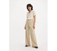 Pantaloni a gamba ampia e pieghe Beige / Safari levi > clothing > women > trousers