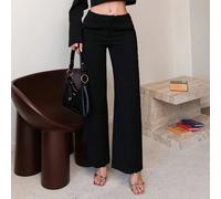 Pantaloni a gamba dritta, eleganti e professionali, adatti per l'ufficio, il tempo libero, l'autunno, l'inverno, le occasioni formali come matrimoni o cene, e per un guardaroba essenziale, colore nero
