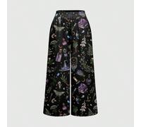 Pantaloni a gamba larga da donna con motivi misteriosi di sole, luna e stelle, in stile gotico e dark forest L,M,S,XL,XS,XXL,XXS,XXXL,XXXXLHalloween,Stampa CasualeTessuto intrecciato