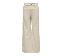 Pantaloni a gamba larga da donna in velluto a coste Only Onlhope global Blanc 40x32