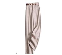 Pantaloni A Gamba Larga Da Donna Invernali, Pantaloni Palazzo Vintage A Vita Alta Misto Lana Eleganti Pantaloni Da Ufficio Business Pantaloni Slip-On Autunno Pantaloni A Gamba Dritta Fondo Con Cintu