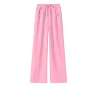 Pantaloni a gamba larga da donna pantaloni della tuta elastici a vita alta larghi pantaloni a palazzo elasticizzati larghi pantaloni a gamba dritta pantaloni casual fluidi pantaloni casual tinta unita