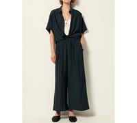 Pantaloni a gamba larga in crepon con lunghezza 7/8, ISLA MINIMA Verde 42 (IT) - 38 (FR) Tinta unita