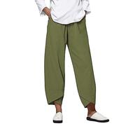Pantaloni a gamba larga Pantaloni da nuoto copricostume da donna Pantaloni con fondo elasticizzato per donna Estate Donna Pantaloni in lino nero Estate Nero Yoga da donna, Verde menta, 3XL