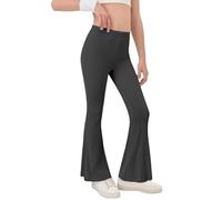 Pantaloni a gamba larga per bambini e ragazze elasticizzati slim fit leggings svasati con fessura pantaloni da scuola a vita alta fondo a campana bootcut pantaloni da yoga per danza casual allenamento