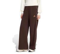 Pantaloni a gamba larga stampati 3 Stripes Marrone S Tinta unita