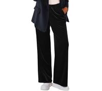 Pantaloni a palazzo da donna in velluto con tasca, lunghezza intera, coulisse in vita, gamba larga, tasca a palazzo in velluto, pantaloni invernali caldi a gamba dritta, pantaloni da lavoro da