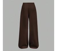Pantaloni a vita alta con gamba ampia e dritta per ragazze pre-adolescenti, marrone caffè, casual estivi, per la scuola, ritorno a scuola, alla moda, comodi, formali 7Y,8Y,9Y,10Y,11Y,12Y,13YColore uni