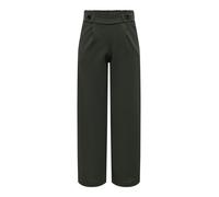 Pantaloni a vita alta in Chambray a righe larghi Tasche quadretti ampi con orlo