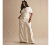 Pantaloni a vita bassa con vestibilità morbida e gamba dritta, eleganti e carini per le vacanze e l'uso quotidiano, collezione primavera-estate Casa De Muse Holiday 0XL,1XL,2XL,3XL,4XLColore unicoTess