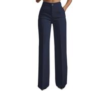Pantaloni a zampa a vita alta da donna con tasche