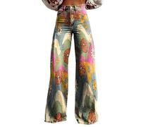 Pantaloni a zampa da donna, elasticizzati, skinny, a vita alta, Y2K, jeans larghi, in denim, stile retrò, svasato, jeans a taglio dei fianchi, lunghi, vintage, streetwear, Sa, M
