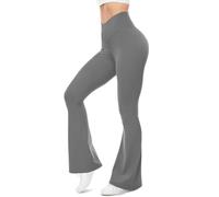 Pantaloni a Zampa D'elefante Elastici per Esercizi di Yoga a Vita Incrociata da Donna in Tinta Unita Pilates Danza Palestra Leggings Eleganti Sportivi Fitness Casual Allenamento Pantaloni Donna Curvy