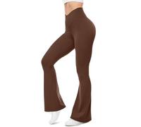 Pantaloni a Zampa D'elefante Elastici per Esercizi di Yoga a Vita Incrociata da Donna in Tinta Unita Pilates Danza Palestra Leggings Eleganti Sportivi Fitness Casual Allenamento Pantaloni Donna Curvy