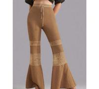 Pantaloni a zampa d'elefante versatili con gamba larga e design traforato in pizzo francese retrò in Europa e negli Stati Uniti, sezione sottile e arricciata, nuova moda primavera ed estate. Pantaloni