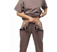 Pantaloni adattivi post-operatorio da donna, con velcro, comodi, regolabili, da indossare tutti i giorni, Mousse di Moka, XL