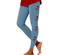 Pantaloni aderenti con stampa a coppa di vino rosso, da donna, con sollevamento dei fianchi, leggings per fitness e sport, pantaloni da yoga da donna