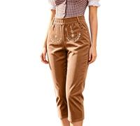 Pantaloni alla caviglia da donna bordeaux con gambe affusolate e vita | I pantaloni rosso e marrone scuro hanno una forma corta ordinata che termina sopra la caviglia, con gambe affusolate e una