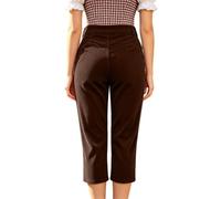 Pantaloni alla caviglia da donna bordeaux con gambe affusolate e vita | I pantaloni rosso e marrone scuro hanno una forma corta ordinata che termina sopra la caviglia, con gambe affusolate e una