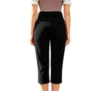 Pantaloni alla caviglia da donna bordeaux con gambe affusolate e vita | I pantaloni rosso e marrone scuro hanno una forma corta ordinata che termina sopra la caviglia, con gambe affusolate e una