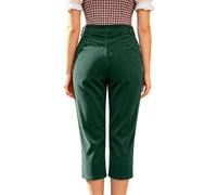 Pantaloni alla caviglia da donna bordeaux con gambe affusolate e vita | I pantaloni rosso e marrone scuro hanno una forma corta ordinata che termina sopra la caviglia, con gambe affusolate e una