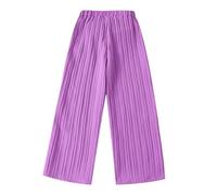 Pantaloni alla Moda per Ragazze Larghi in Cotone Lunghi Leggeri Sportivi Comfort Morbido Casual, Tinta Unita Fashion Bambina da Indossare Tutti i Giorni