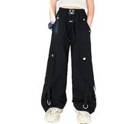 Pantaloni alla Moda per Ragazze Larghi Ragazza Abbigliamento a Gamba Dritta da Street Dance Leggeri con vestibilità Larga Jogging Elastici Regolabili in Vita Viaggio Vacanza Casual